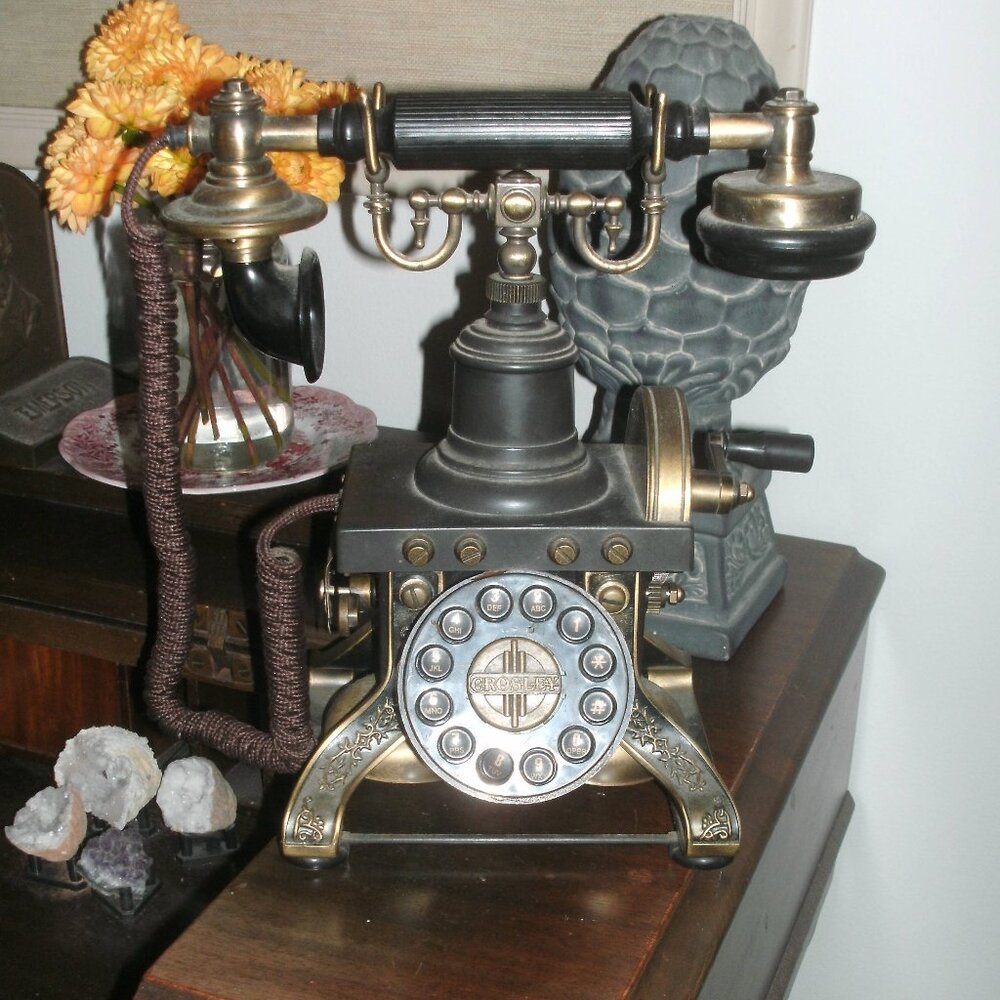 ~ Collectible Crosley 1892 Retro Telephone Phone Push Button Tel Jack ~ WORKS ~